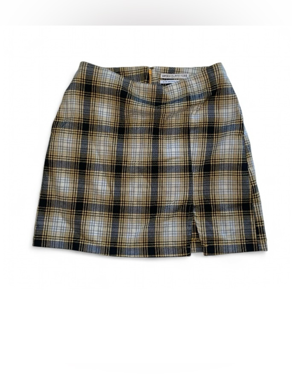 Urban Outfitters Plaid Black + Yellow Mini Skirt Sz XS
